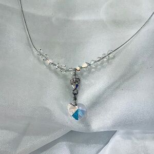 Illusion Floating Crystal Heart Necklace 5 colors great Bridesmaids gift